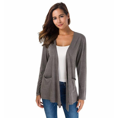 

Nomeni Womens Loose Casual Long Sleeved Open Front Breathable Cardigans With Pocket