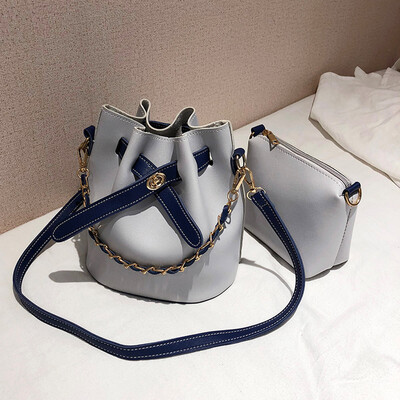 

Tailored Women Leather Solid Color Crossbody Bag Shoulder Bag Bucket BagClutch Bag