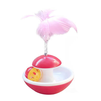 

Pet Cat Kitten Interactive Toy Funny Feather Bell Tumbler Rolling Ball Toy