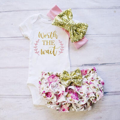 

Newborn Toddler Baby Girl Floral Romper Tutu Shorts Pants Outfits Clothes Set