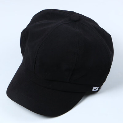

Hat womens winter Korean style8-angle cap autumn&winter face-showing thin-and-thin-letter embroidery black ducks cap