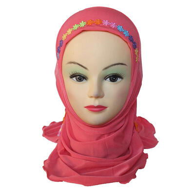 

Kids Girls Muslim Headscarf Crystal Linen Soft Children Wrap Cap Scarves