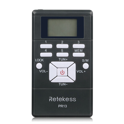

Retekess PR13 FM Radio Receiver Stereo Radio Digital Signal Processing DSP LCD Display with In-ear Headphones Lanyard
