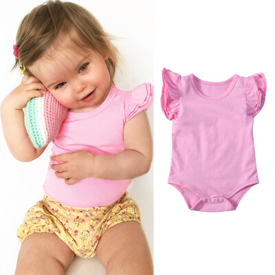 

Cute Newborn Infant Baby Girls Boy Cotton Romper Bodysuit Flying Sleeve Outfits
