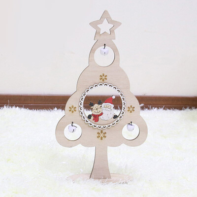 

Wooden Christmas Tree Ornaments Decoration Openwork Desktop Table Creative