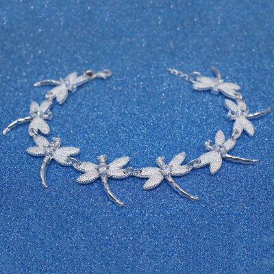 

Women Silver Eight Dragonfly Bracelet Jewelry Gift Charm