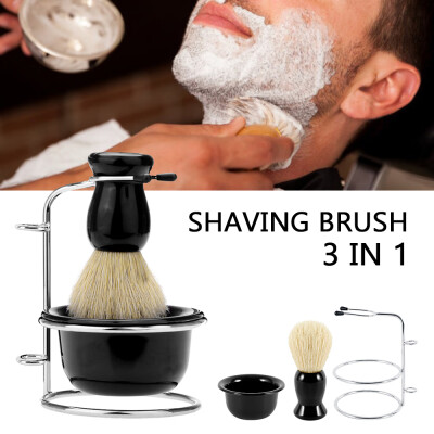 

Badger Hair Mens Shaving Beard Brush Salon Men Badger Hair Shaving Brush Stainless Steel Stand&Stainless Bowl Mug Set