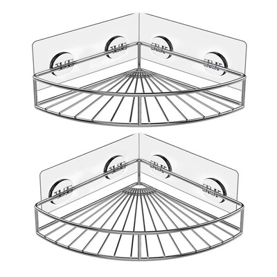 

〖Follure〗Corner Shower Caddy Stainless Steel Wall Bathroom Shelf Storage Organizer 2-Pack