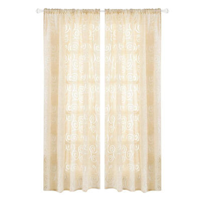 

Peony Cut Flower Bubble Print Window Blinds Drapes Half Blackout Curtains