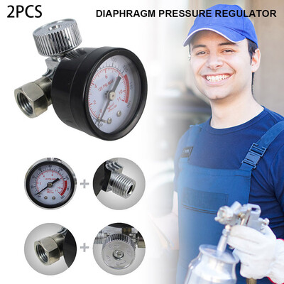 

〖Follure〗2PCS HVLP Sprayer Air Regulator with Pressure Gauge&Diaphragm Control