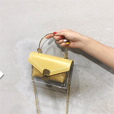 

Tailored Women Summer Small Bag Transparent Jelly Bag Wild Simple Shoulder Bag Set 2pcs