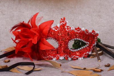 

FUNNYBUNNY Masquerade Mask for Women Mardi Gras Mask with Flower White Lace hollow out princess mask