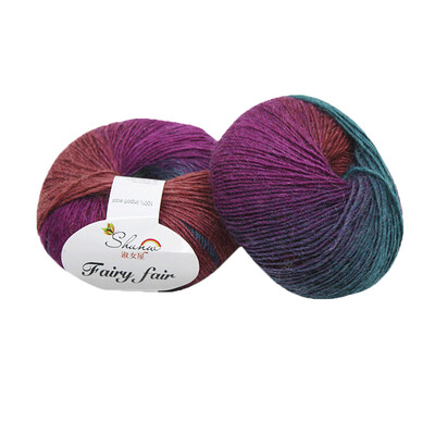 

Gobestart 1pc 50g Chunky Hand-woven Rainbow Colorful Knitting Scores Wool Blend Yarn