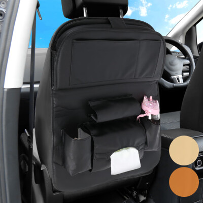 

New Black Car Seat Back Storage Organizer Bag PU Leather Multifunction Storage Box Stowing Tidying Pocket Auto Styling Anti Pad