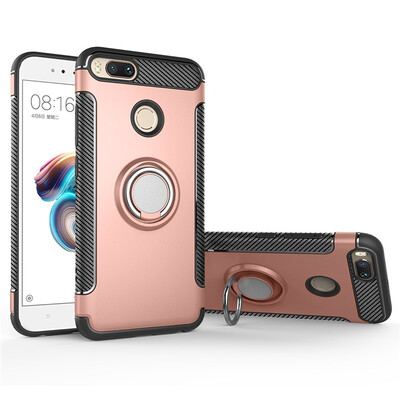 

Back Cover For Xiaomi Mi A1 Mi 5X Case Car Holder Stand Hard PC Silicon Ring Suction Bracket Celulars