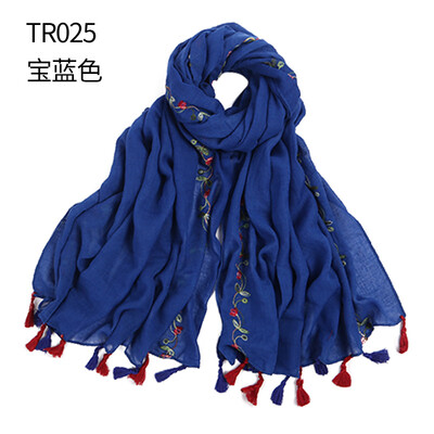 

2017 new embroidery cotton&linen scarves scarf national wind retro national wind hanging scarf shawl wholesale