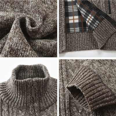 

Mens Winter Thick Sweater Warm Zip Casual Knitwear Coat Long Sleeve Top Outwear