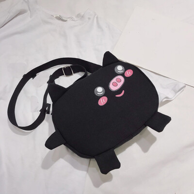 

Tailored New Canvas Chest Bag Cute Pig Shoulder Bag Female Student Slung Versatile Bag