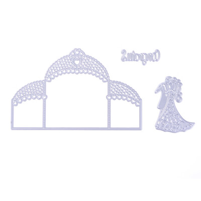 

3pcs Bride Groom Wedding Cutting Dies Stencil Scrapbooking Card Embossing