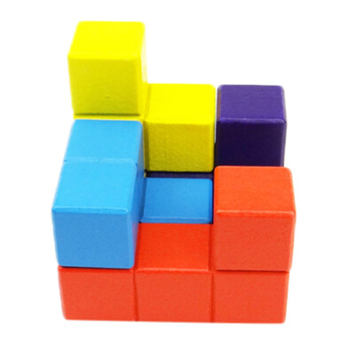 

〖Follure〗Wooden Brain Teaser Puzzle Cube Tetris Pieces Creative Educational Toy for Kid