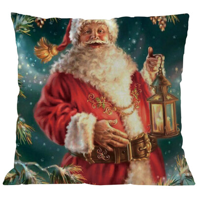 

Tailored Merry Christmas Pillow Cases Linen Sofa Cushion Cover Home Decor Pillow Core