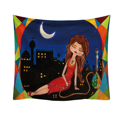 

Toponeto Fashion Tapestry Retro Woman Portrait Style Decorative Tapestry Home Decor