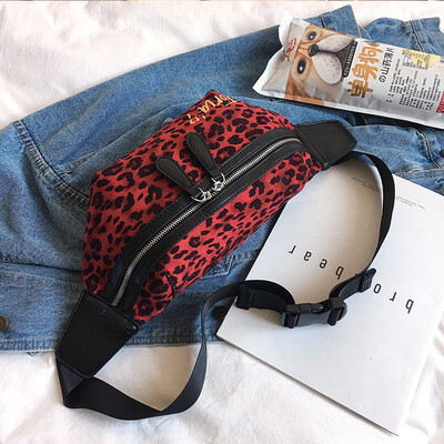 

Spring&summer bags female 2019 new ins Korean fashion casual leopard chest bag simple wild wide shoulder strap pockets