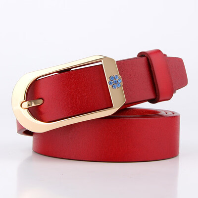 

New ladies belt leather belt pin buckle retro casual pure leather womens trousers belt Korean version
