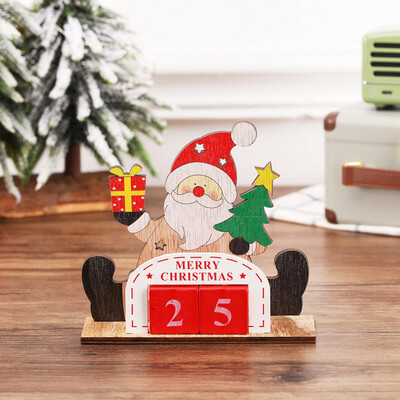 

Siaonvr Christmas Decoration Creative Wooden DIY Calendar Office Desktop Decoration