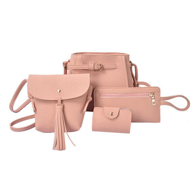 

4pcsset Shoulder Purse PU Leather Women Satchel Bags Clutch Card Holder