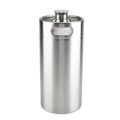 

Greensen 4L Mini Stainless Steel Beer Barrel with Spiral Cover Lid Practical Home Hotel Supplies