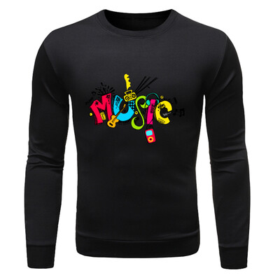 

Toponeto Mens Fashion Long-sleeved Round Neck Solid Color Printing Sweater Tops Blouse