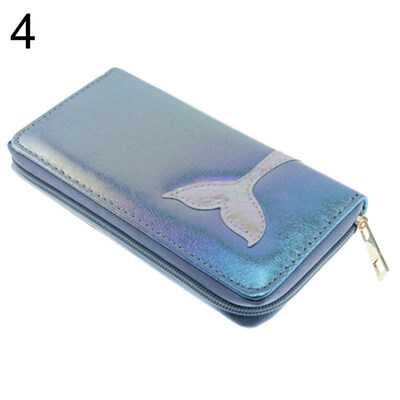 

Fashion Laser Faux Leather Long Wallet Lady Zipper Clutch Card Holder Purse