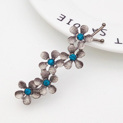 

Five-leaf Floral Beautiful Flower Rhinestone Clip Side Clip Bangs Twist Clip Barrettes Female Headwearing