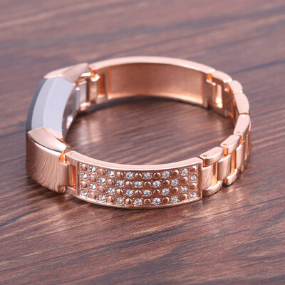 

〖Follure〗Replacement Metal Watch Bands With Rhinestone for Fitbit Alta Smart Watch GD