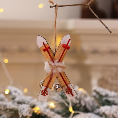 

Wooden Sleigh Pendant Christmas Tree Window Hanging Widget Christmas Fesitival Decoration