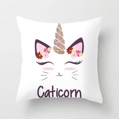 

Cartoon 45X45Cm Unicorn Throw Pillow Case Home Bedroom Soft Square Cushion Cover Office Sofa Car Decorative Pillowcase Item