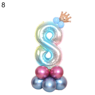 

0-9 Number Crown Foil Latex Balloon Balls Birthday Party Wedding Decor Supplies