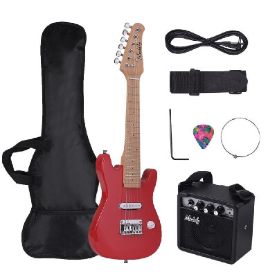 

Muslady 28 Inch Kids Children ST Electric Guitar Kit Maple Neck Paulownia Body with Mini Amplifier Guitar Bag Strap Pick String Au