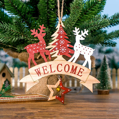 

Siaonvr Wooden Letter Printed Christmas Tree Bells Pendant Creative Christmas Tree Tag