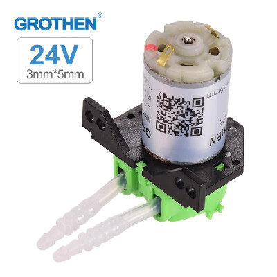 

GROTHEN DC 24V Dosing Pump Peristaltic Pump Mini Water Liquid Pump Peristaltic Tube Head Self-Priming Function for Aquarium Lab Ch