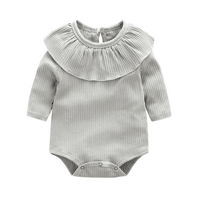 

Winter Baby Girls Rompers Princess Ruffle Collar Sweet Infants Jumpsuit