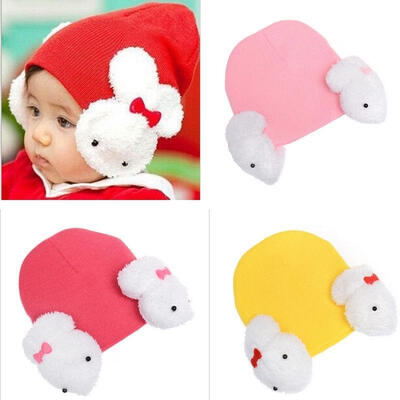 

New Baby Winter Hat Knit Crochet Baby Beret Girl Cap For Children Cotton Warm