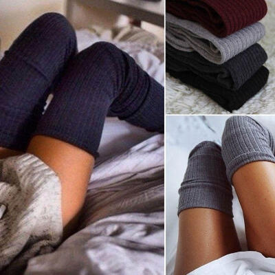 

Womens Girls Sexy Cotton High Socks Thigh High Hosiery Stockings Over The Knee