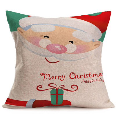 

Siaonvr Merry Christmas Linen Pillow Cases Sofa Cushion Cover Home Decoration