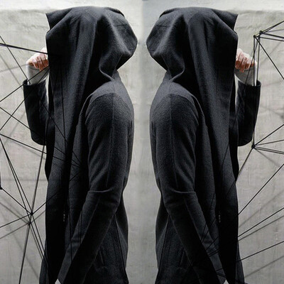 

Roseonmyhand Unisex Winter Long Section of The Hooded Cloak Cape Cardigan Hoodie Jacket