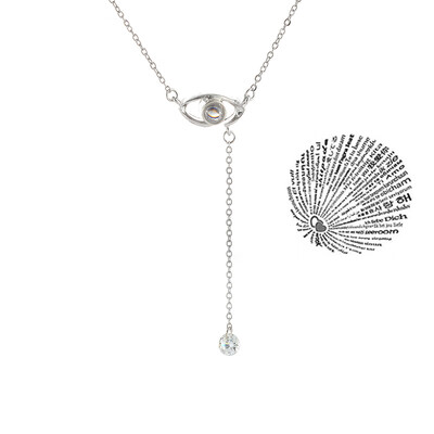 

With Card Eye 100 Language I love You Necklace For Women Wedding Letter Necklace Jewelry Drop Shipping