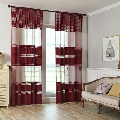 

Gobestart Leaves Sheer Curtain Tulle Window Treatment Voile Drape Valance 1 Panel Fabric