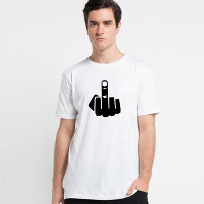 

Mens T-shirt Fun Creative Finger Pattern Printing Slim Shirt Mens Fashion Brand Clothing 2019 Summer New Style