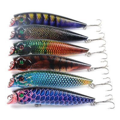 

8PCS Fishing Lures Set 45cm 88g Mini VIB Fishing Lures with Treble Hooks 3D Eyes Lifelike Fishing Bait Artificial Hard Bait Lur
